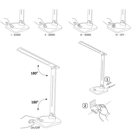 LED  Aptumšojama skārienjūtīga galda lampa TOLEDO LED/8W/230V 3000-6500K