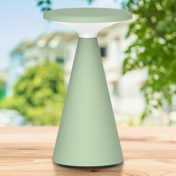 LED Aptumšojama skārienvadāma āra galda lampa PAROS LED/1,8W/5V USB 1800 mAh IP44 zaļa