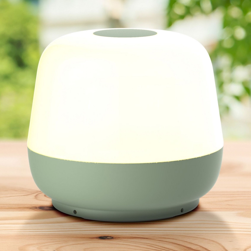 LED Aptumšojama skārienvadāma āra galda lampa SAMBA LED/1,2W/5V USB 1200 mAh IP44 zaļa