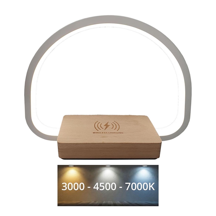 LED Aptumšojama skārienvadāma galda lampa ar ar bezvadu uzlādi LED/10W/5V 3000/4500/7000K