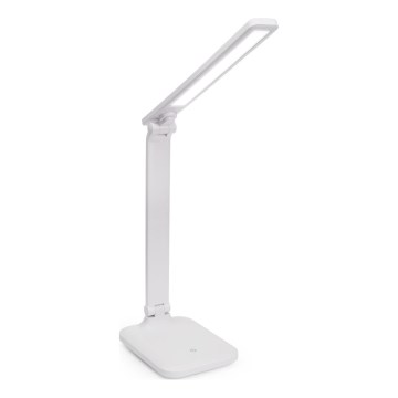 LED Aptumšojama skārienvadāma galda lampa ar ar bezvadu uzlādi un USB ports REMUS LED/5W/230V balta
