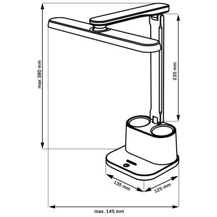 LED Aptumšojama skārienvadāma galda lampa BARI LED/6W/230V balta