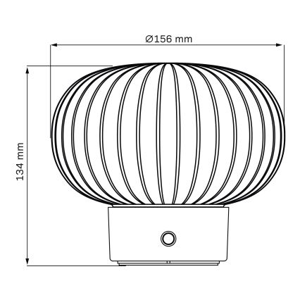 LED Aptumšojama skārienvadāma galda lampa LATTE LED/1,8W/5V USB 2000 mAh matēts hroms/balta
