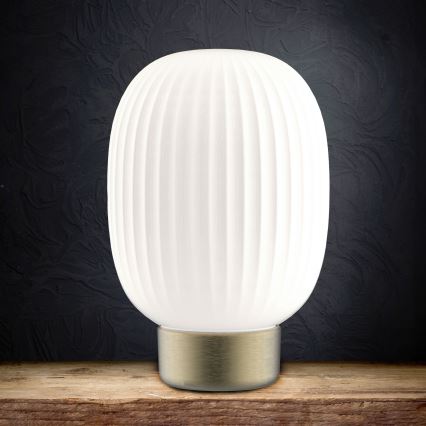 LED Aptumšojama skārienvadāma galda lampa LATTE LED/1,8W/5V USB 2000 mAh zelta/balta