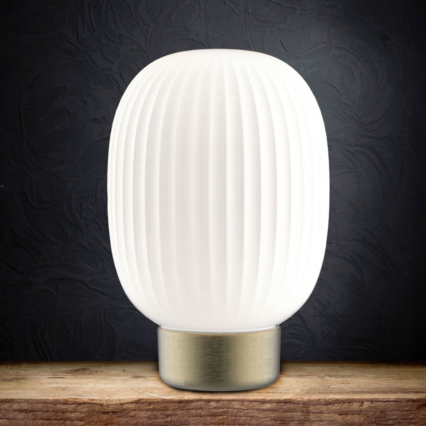 LED Aptumšojama skārienvadāma galda lampa LATTE LED/1,8W/5V USB 2000 mAh zelta/balta
