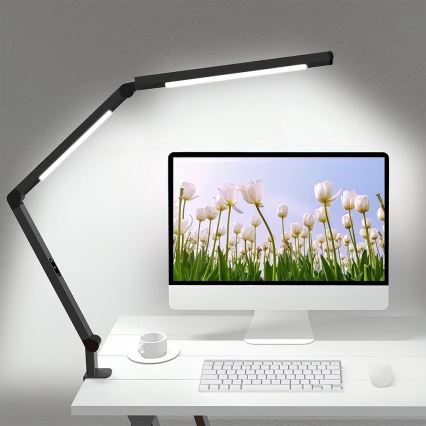 LED Aptumšojama skārienvadāma pielāgojama galda lampa POINTIQ LED/12W/230V 3000/4000/5000/6500K CRI 92 melna