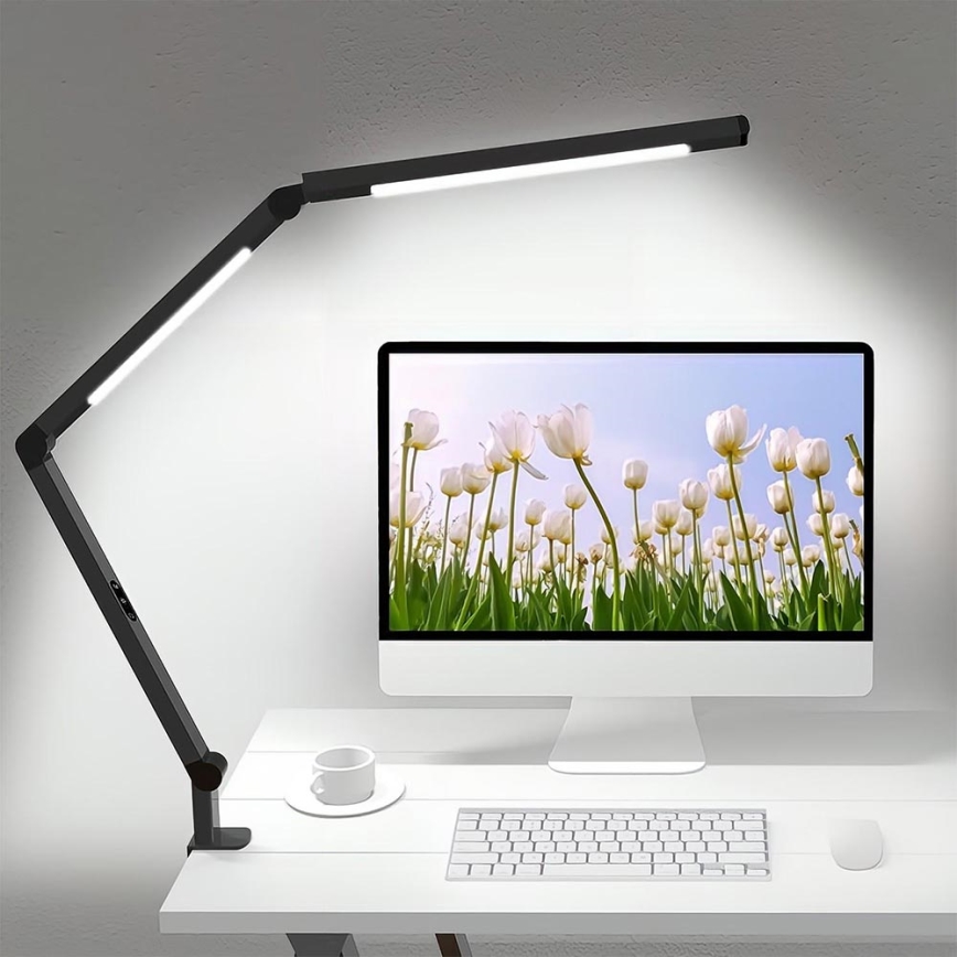 LED Aptumšojama skārienvadāma pielāgojama galda lampa POINTIQ LED/12W/230V 3000/4000/5000/6500K CRI 92 melna