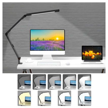 LED Aptumšojama skārienvadāma pielāgojama galda lampa POINTIQ LED/12W/230V 3000/4000/5000/6500K CRI 92 melna