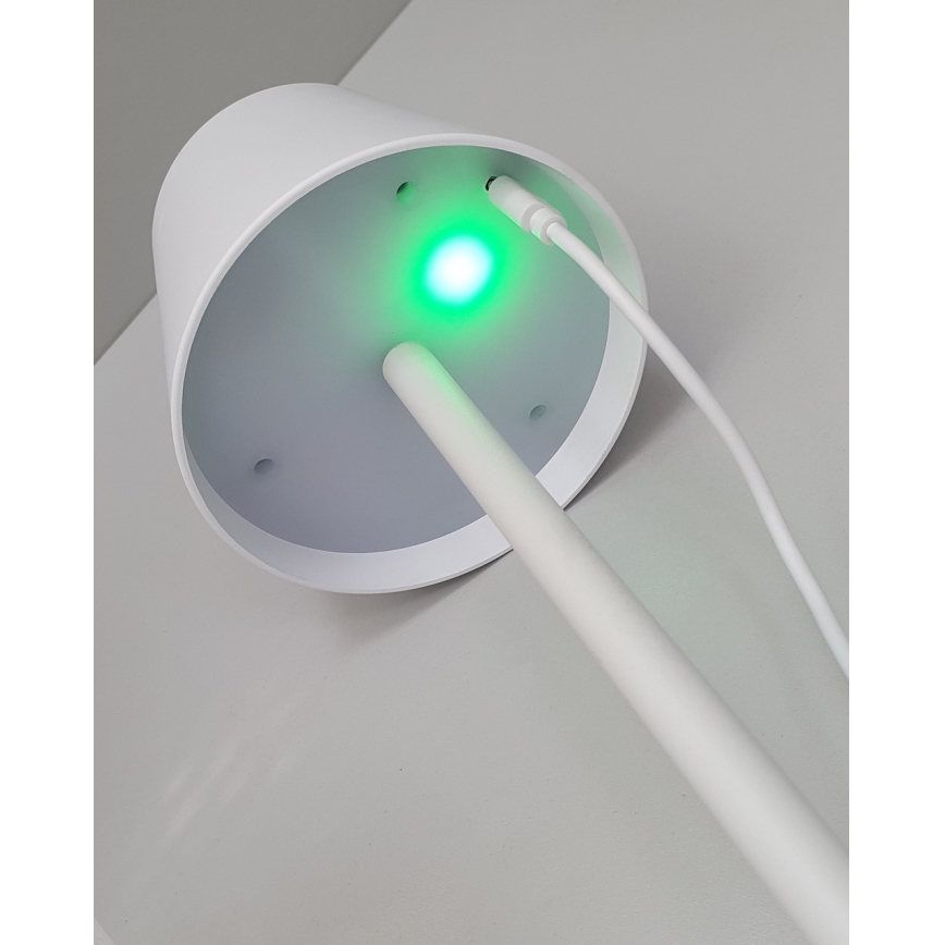 LED Aptumšojama skārienvadāma galda lampa LED/5W/5V USB 1200 mAh balta