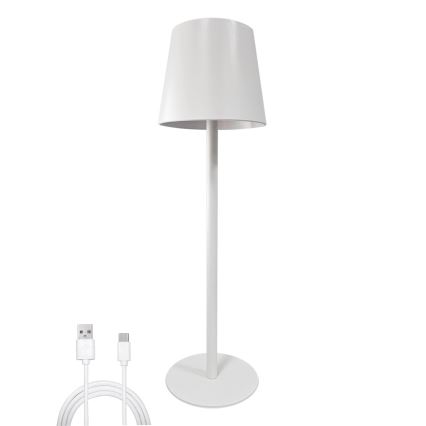 LED Aptumšojama skārienvadāma galda lampa LED/5W/5V USB 1200 mAh balta