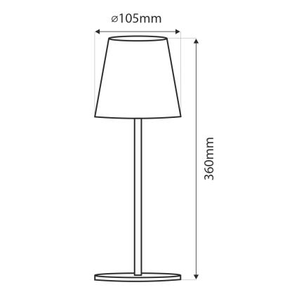 LED Aptumšojama skārienvadāma galda lampa LED/5W/5V USB 1200 mAh balta