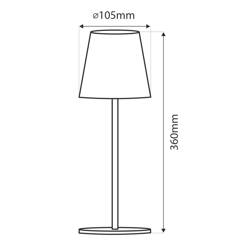 LED Aptumšojama skārienvadāma galda lampa LED/5W/5V USB 1200 mAh balta