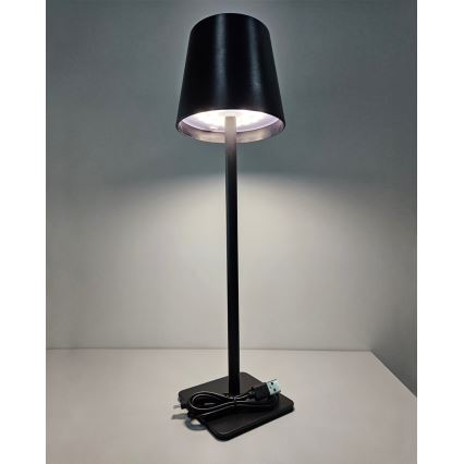 LED Aptumšojama skārienvadāma galda lampa LED/5W/5V USB 1200 mAh melna