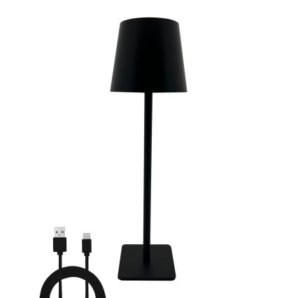 LED Aptumšojama skārienvadāma galda lampa LED/5W/5V USB 1200 mAh melna