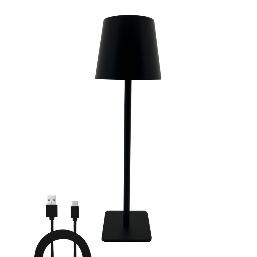 LED Aptumšojama skārienvadāma galda lampa LED/5W/5V USB 1200 mAh melna