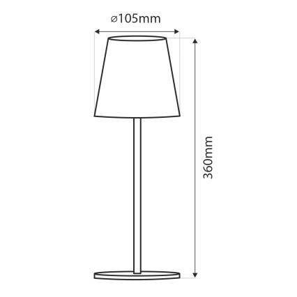 LED Aptumšojama skārienvadāma galda lampa LED/5W/5V USB 1200 mAh melna