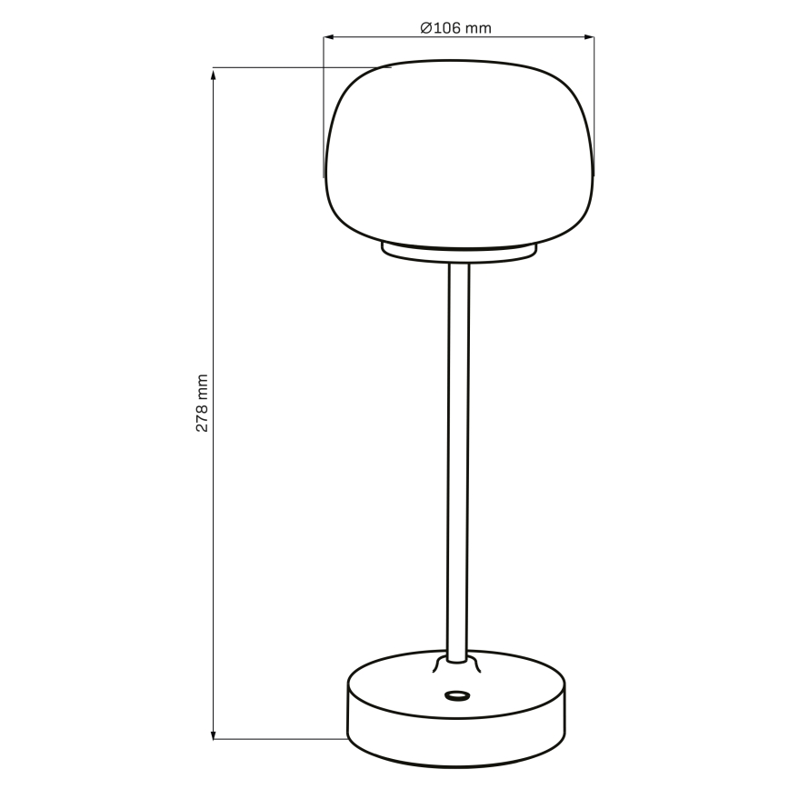 LED Aptumšojama skārienvadāma galda lampa RIMINI LED/2W/5V USB 2000 mAh matēts hroms/balta