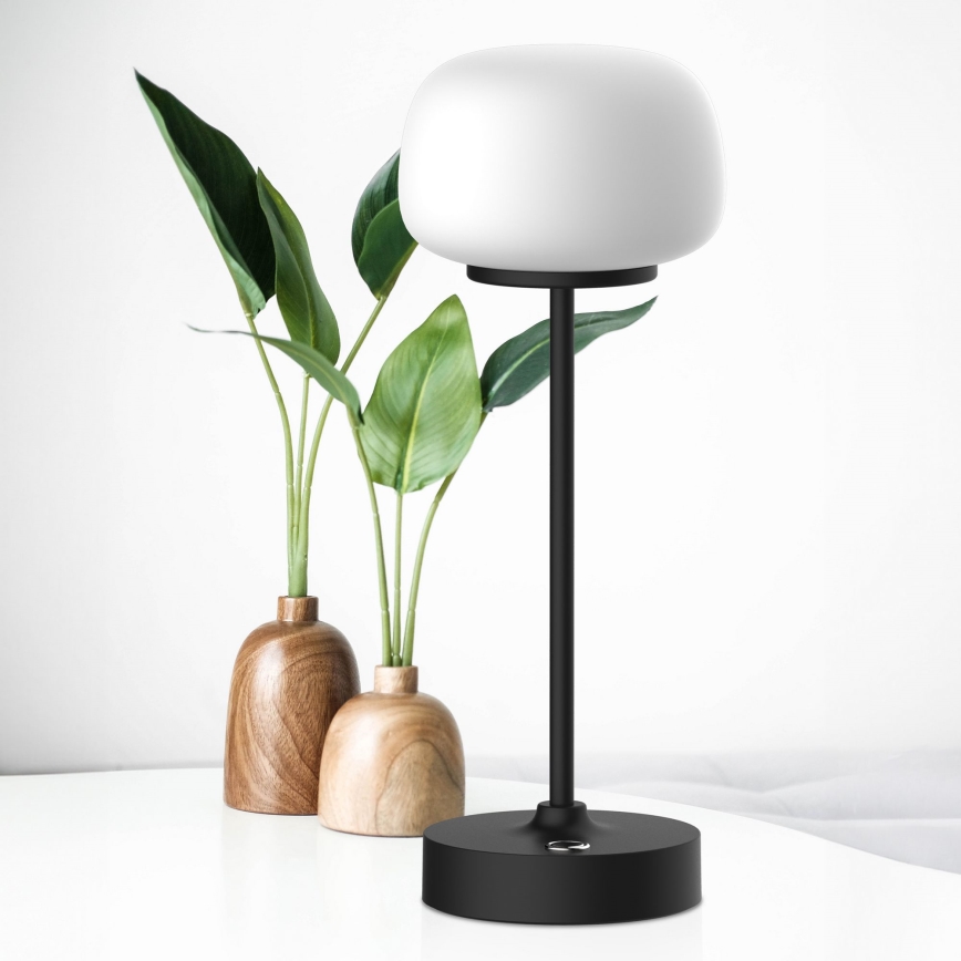 LED Aptumšojama skārienvadāma galda lampa RIMINI LED/2W/5V USB 2000 mAh melna/balta