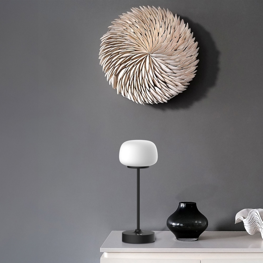 LED Aptumšojama skārienvadāma galda lampa RIMINI LED/2W/5V USB 2000 mAh melna/balta