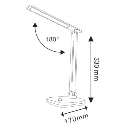 LED Aptumšojama skārienvadāma galda lampa VINTO LED/8W/230V melna