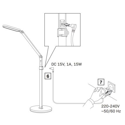 LED Aptumšojama skārienvadāma grīdas stāvlampa FERRARA LED/13W/230V 3000/4000/6000K balta