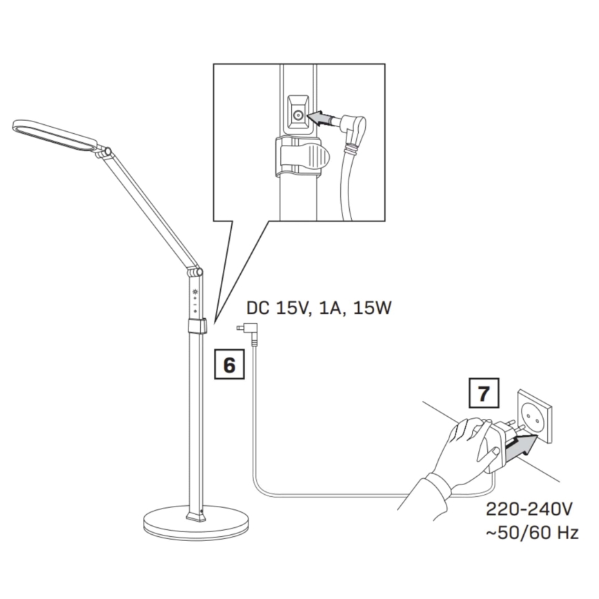 LED Aptumšojama skārienvadāma grīdas stāvlampa FERRARA LED/13W/230V 3000/4000/6000K balta