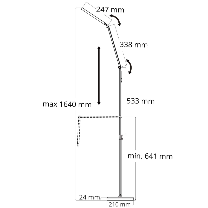 LED Aptumšojama skārienvadāma grīdas stāvlampa FERRARA LED/13W/230V 3000/4000/6000K melna