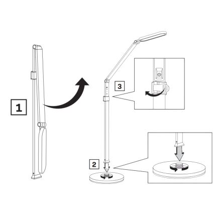 LED Aptumšojama skārienvadāma grīdas stāvlampa FERRARA LED/13W/230V 3000/4000/6000K melna