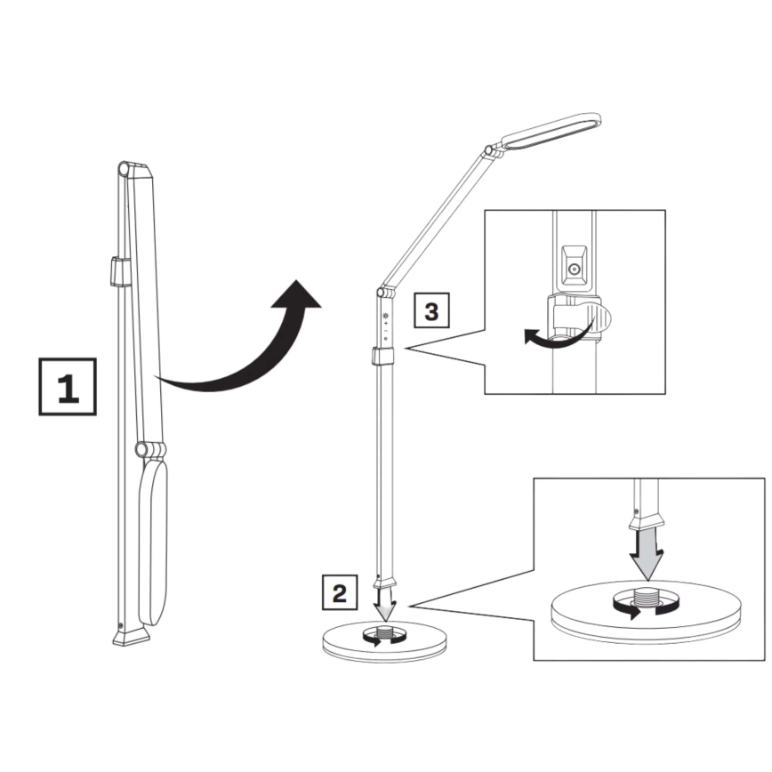 LED Aptumšojama skārienvadāma grīdas stāvlampa FERRARA LED/13W/230V 3000/4000/6000K melna