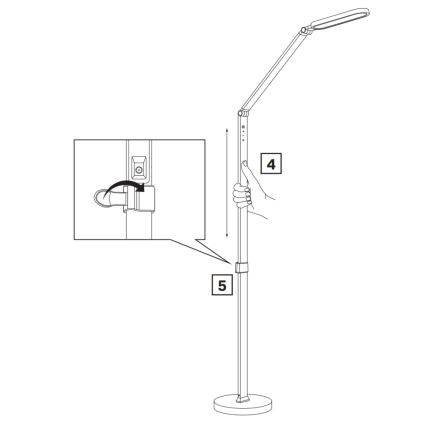 LED Aptumšojama skārienvadāma grīdas stāvlampa FERRARA LED/13W/230V 3000/4000/6000K melna
