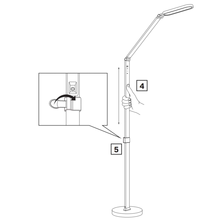 LED Aptumšojama skārienvadāma grīdas stāvlampa FERRARA LED/13W/230V 3000/4000/6000K melna