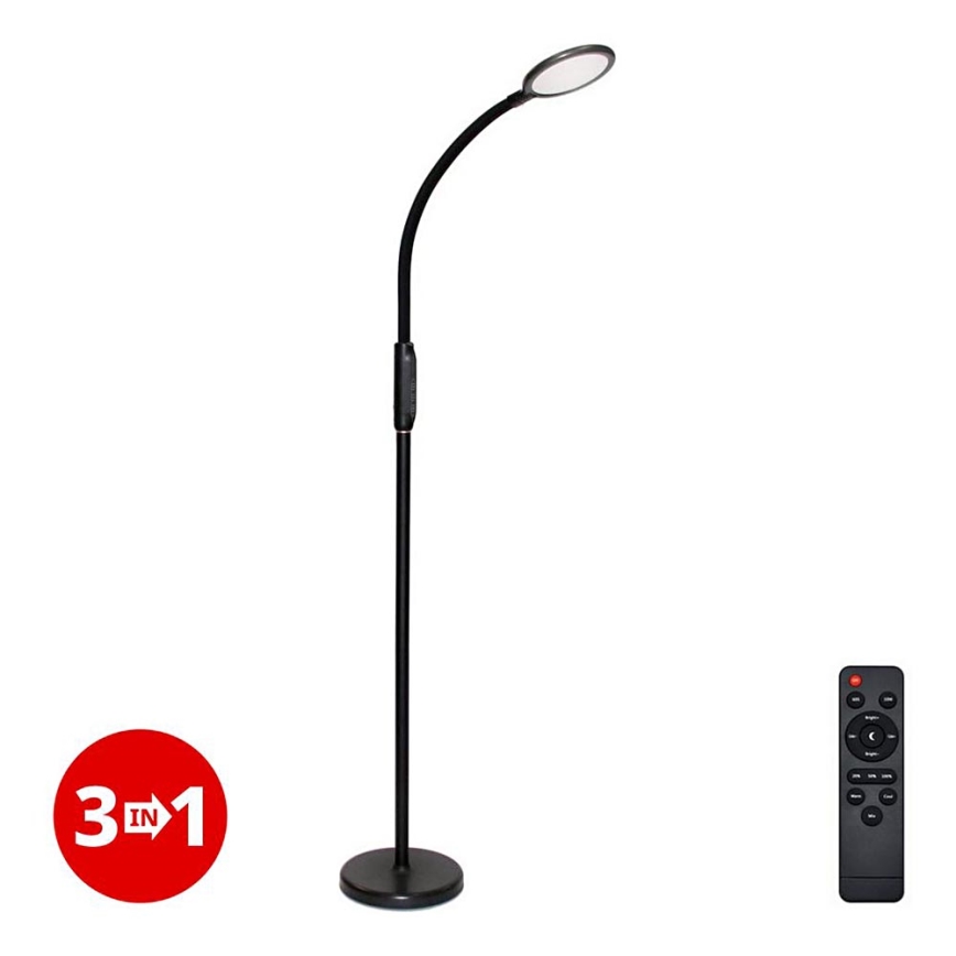 LED Aptumšojama skārienvadāma lampa 3in1 LED/12W/230V melna CRI 90 + tālvadības pults