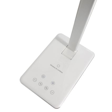 LED Aptumšojama skārienvadāma galda lampa ar bezvadu lādētāju JOY LED/6W/230V+USB balta