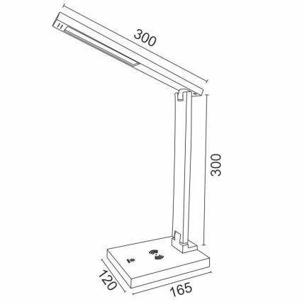 LED Aptumšojama skārienvadāma lampa ar bezvadu lādētāju LISA LED/5W/230V + USB