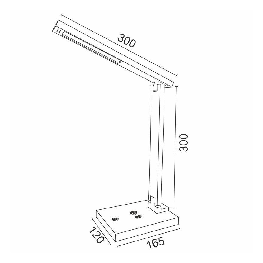 LED Aptumšojama skārienvadāma lampa ar bezvadu lādētāju LISA LED/5W/230V + USB