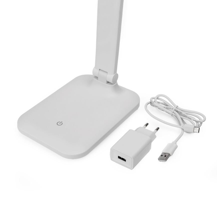 LED Aptumšojama skārienvadāma galda lampa ar ar bezvadu uzlādi un USB ports REMUS LED/5W/230V balta