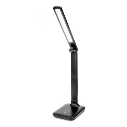 LED Aptumšojama skārienvadāma galda lampa ar ar bezvadu uzlādi un USB ports REMUS LED/5W/230V melna