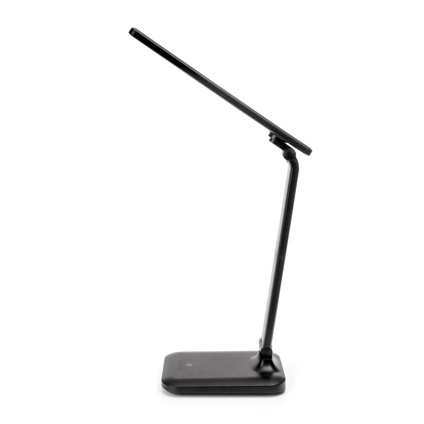 LED Aptumšojama skārienvadāma galda lampa ar ar bezvadu uzlādi un USB ports REMUS LED/5W/230V melna