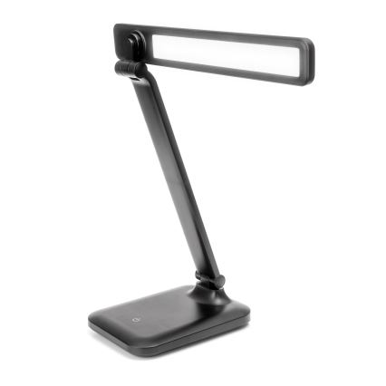 LED Aptumšojama skārienvadāma galda lampa ar ar bezvadu uzlādi un USB ports REMUS LED/5W/230V melna