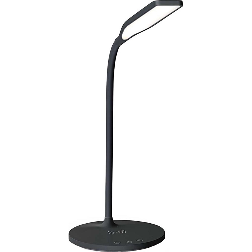 LED Aptumšojama skārienvadāma pielāgojama galda lampa ar 15W bezvadu uzlāde Qi LED/5,5W/230V 2700-6500K melna