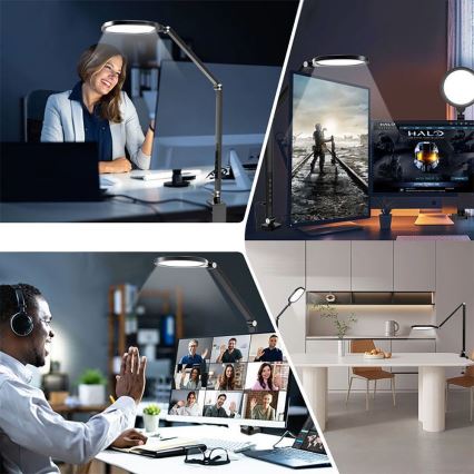 LED Aptumšojama skārienvadāma pielāgojama galda lampa POINTIQ LED/15W/230V 3000-6500K CRI 96 melna