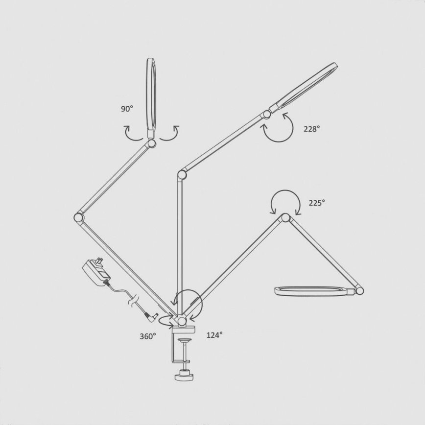 LED Aptumšojama skārienvadāma pielāgojama galda lampa POINTIQ LED/15W/230V 3000-6500K CRI 96 melna