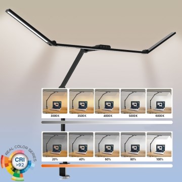 LED Aptumšojama skārienvadāma pielāgojama galda lampa LED/36W/230V 3000-6500K CRI 92 melna