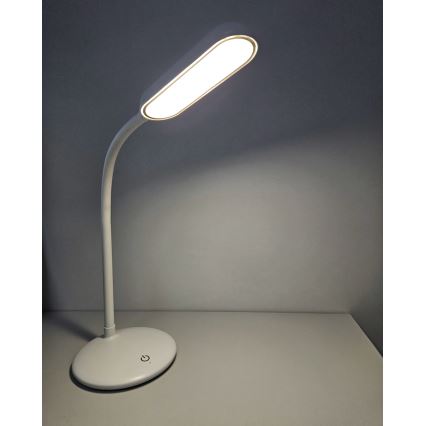 LED Aptumšojama skārienvadāma pielāgojama galda lampa LED/6W/5V USB 1200 mAh balta