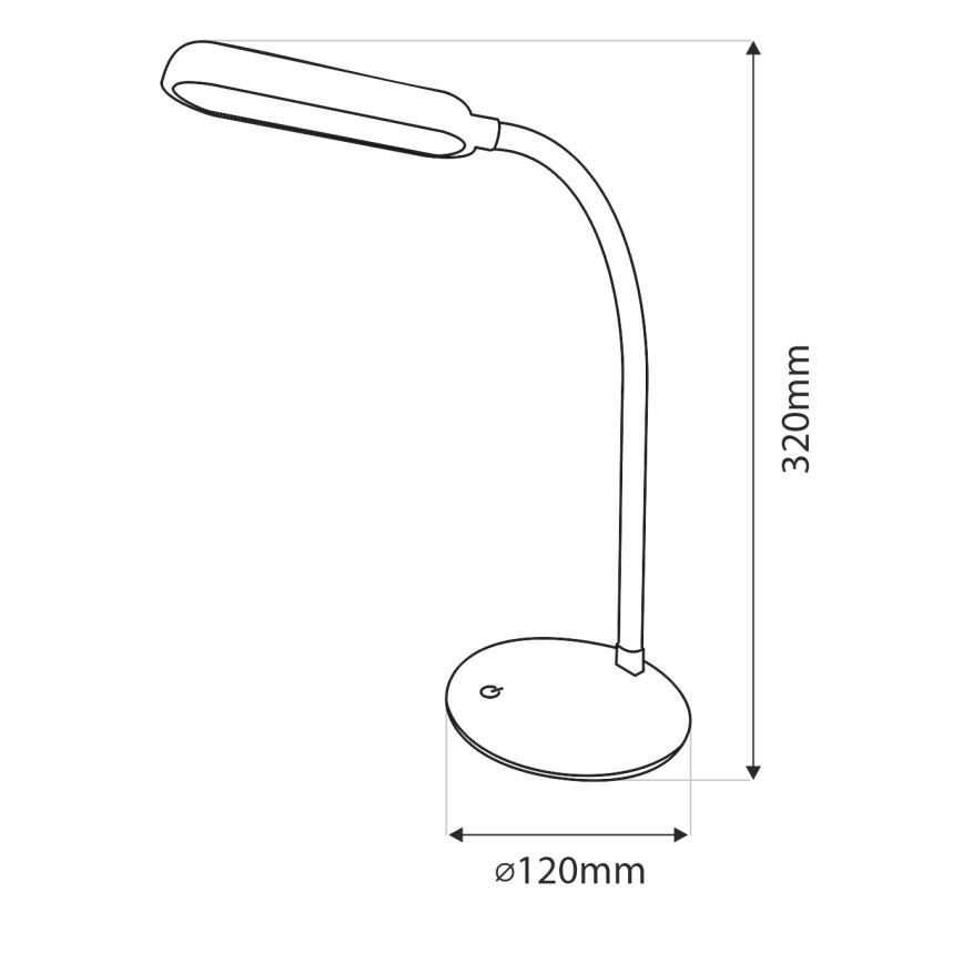 LED Aptumšojama skārienvadāma pielāgojama galda lampa LED/6W/5V USB 1200 mAh balta
