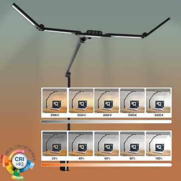 LED Aptumšojama skārienvadāma pielāgojama galda lampa POINTIQ LED/24W/230V 3000-6500K CRI 92 melna