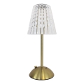 LED Aptumšojama skārienvadāma uzlādējama galda lampa ELBA LED/1,6W/800 mAh 3000/4000/6000K zelta/caurspīdīga