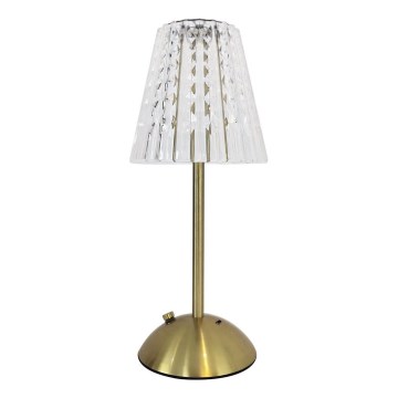 LED Aptumšojama skārienvadāma uzlādējama galda lampa ELBA LED/1,6W/800 mAh 3000/4000/6000K zelta/caurspīdīga