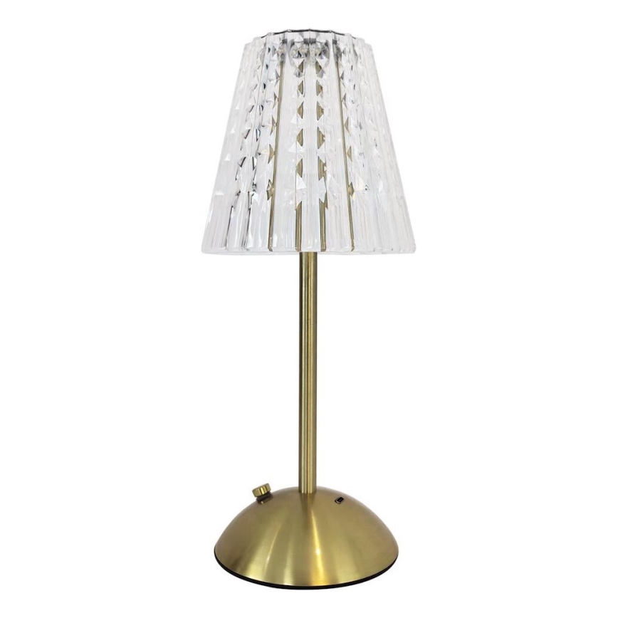 LED Aptumšojama skārienvadāma uzlādējama galda lampa ELBA LED/1,6W/800 mAh 3000/4000/6000K zelta/caurspīdīga