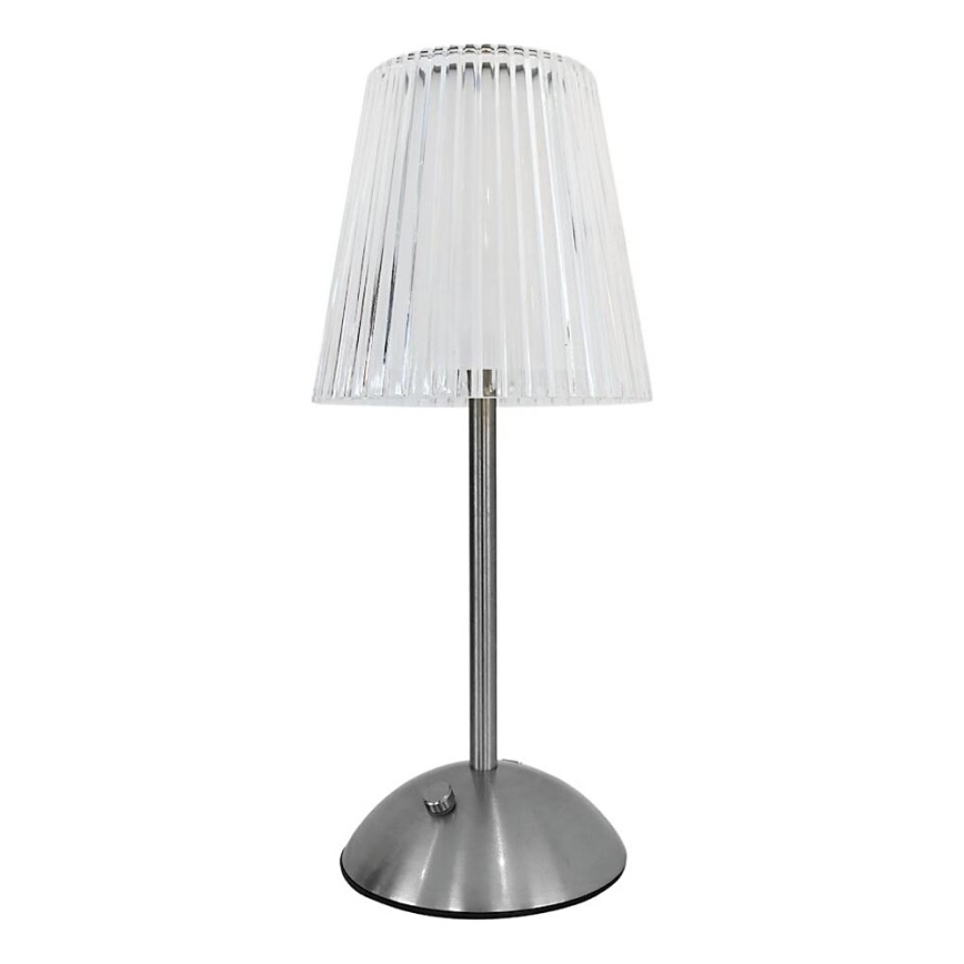 LED Aptumšojama skārienvadāma uzlādējama galda lampa ELBA LED/1,6W/800 mAh matēts hroms/caurspīdīga
